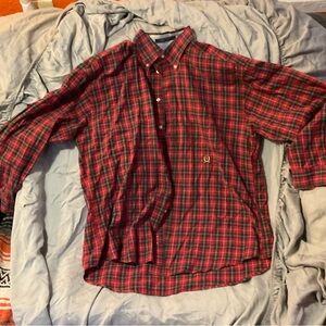 Tommy Hilfiger Red and Green Plaid Shirt